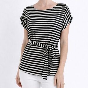 Banana Republic Factory Black and White Short Sleeve Blouse Size XS